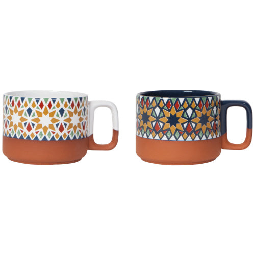 Kaleidoscpe Terracotta Mug - Navy