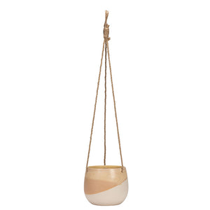 Neutral Abstract Hanging Planter