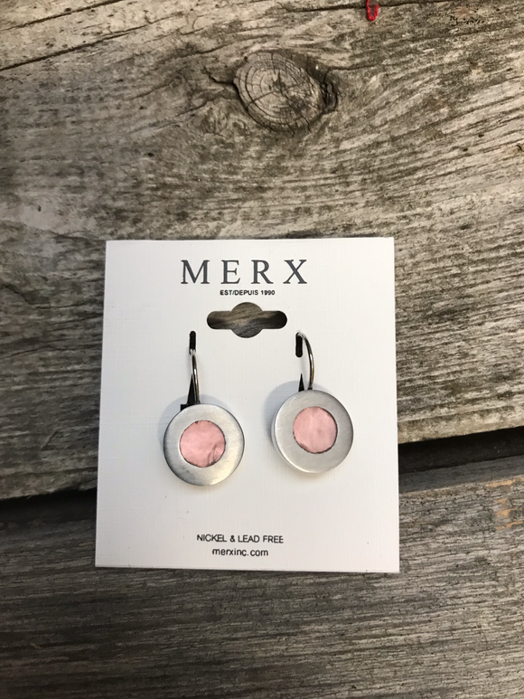 Pink Circular Clasp Earrings