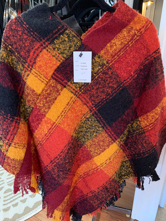 Poncho - Red/Multi