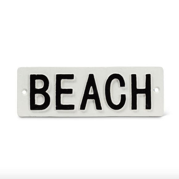 Beach Cast Iron Sign