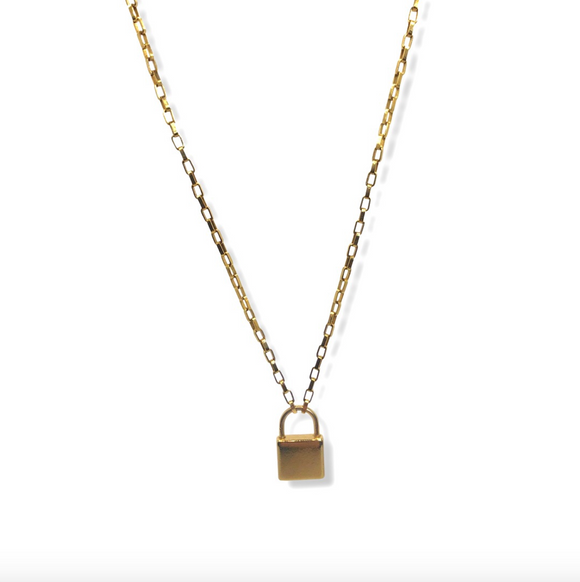 Laney Lock Necklace 18K Gold Plated