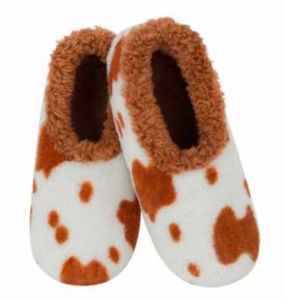 Tan/White Cow Slippers
