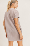 Cotton Mineral-Washed Ribbed Tennis Dress