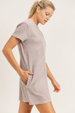 Cotton Mineral-Washed Ribbed Tennis Dress